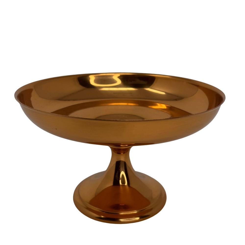 Vintage Coppercraft Guild Pedestal Bowl Compote Dish MCM Copper 7in